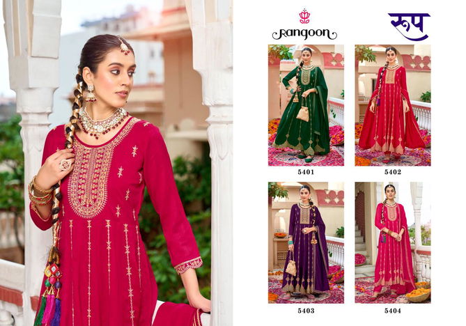 Roop By Rangoon Silk Anarkali Kurti With Bottom Dupatta Wholesalers In India